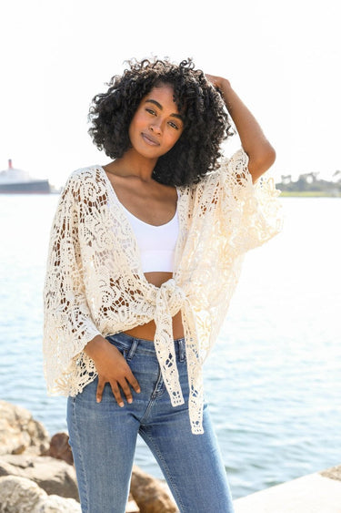 Magnolia Lace Tie Front Cover Up
